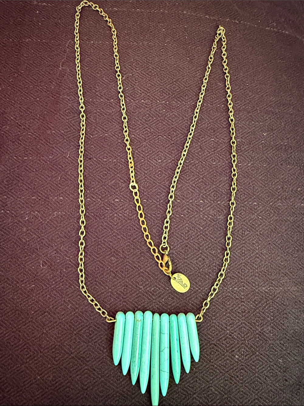 Chain Necklace with Turquoise Spike Pendant